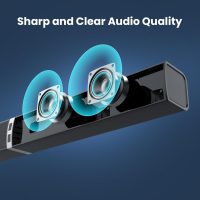 MZEIBO Sound Bar for Smart TV，80W Detachable Bluetooth Soundbar with Powerful Bass, 2-in-1 Home Theater Audio System, ARC/Optical/AUX Connectivity for TV/PC/Laptop/Game Console - Image 3