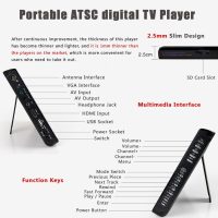 10 inch Portable TV ATSC Digital Television 16:9 TFT LED 1080P HDMI Video Player with USB/TF Card Slot Built in Rechargeable Battery for Home Car Outdoor Travel (01) - Image 6