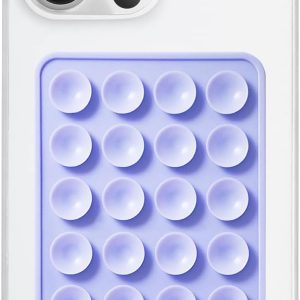 Silicone Suction Phone Case Mount, Silicon Adhesive Phone Accessory for Smartphones, Hands-Free Mirror Shower Phone Holder for Selfies, Tiktok Videos (Lavender)