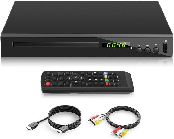 HD Blu Ray Player, Blue Ray/DVD/CD Player for TV, Play Region A/1 Blu-ray Disc and All Region DVD Discs, Blu-ray DVD Player with HDMI/AV/Coaxial Output, USB Input, Built-in PAL NTSC (Zone 1 Blu-ray)