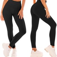 SINOPHANT High Waisted Leggings for Women - Full Length Capri Buttery Soft Yoga Pants for Workout Athletic - Image 2