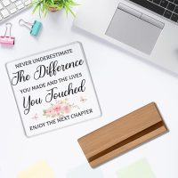 Inspirational Thank You Gifts for Men Women Coworker Leaving Farewell Going Away Gift for Woman Retirement Gift for Woman Enjoy The Next Chapter Acrylic Plaque Sign - Image 4