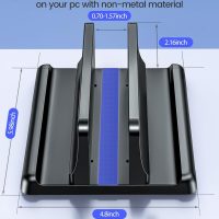 Vaydeer Vertical Laptop Stand Holder Plastic Adjustable Desktop Notebook Dock Space-Saving 3 in 1 for All MacBook Pro Air, Mac, HP, Dell, Microsoft Surface, Lenovo, up to 17.3 inches (Black) - Image 4
