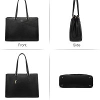 LOVEVOOK Laptop Tote Bag for Women 15.6 Inch Waterproof Leather Computer Bags Business Office Work Briefcase Black - Image 9