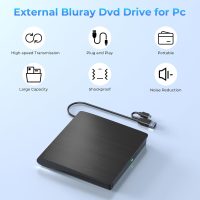External Blu Ray Drive, Support 50G Disc Read/Write Bluray Drives, Portable 3D Blu Ray Burner with USB 3.0 and Type-C, Blu Ray Reader Suitable for Windows XP/7/8/10/11 MacOS for Laptop, Desktop, Mac - Image 2