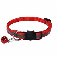 Reflective Cat Collar with Bell, Set of 1, Solid Color Safety Cat Collar, Nylon, Mixed Colors, Pet Collar, Detachable Cat Collar Charms - Image 3