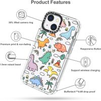 MOSNOVO Case for iPhone 13, [Buffertech 6.6ft Military-Grade Drop Protection] [Anti Peel Off Tech] Clear TPU Bumper Phone Case Cover Design - Dinosaur Land - Image 6