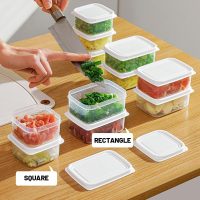 2Pcs Mini Food Storage Containers, Reusable Small PE Storage Container Jars with Lids | Perfect for Snacks, Sauces, Candy (Rectangular Square, 8x8x4cm) - Image 6