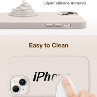 GONEZ Magnetic for iPhone 14 Case, Compatible with Magsafe, with Screen Protector + Camera Protector, Anti-Scratch Microfiber Lining, Liquid Silicone Shockproof Protective Phone Case, Stone - Image 6