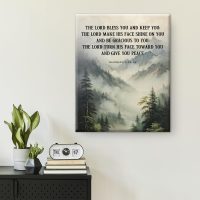 Bible Verse Canvas Wall Art Christian May the Lord Bless You and Keep You Print Scripture Poster Picture Artwork Framed for Home Decor 8x10 Inches - Image 5