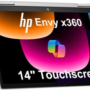 2025 HP Envy x360 2-in-1 Touchscreen Laptop (14" FHD, Intel 10-Core Core 5 120U (> i7-1355U), 8GB RAM, 512GB SSD) for Creator, Designer, Photographer, 5MP Webcam, Fingerprint, Backlit KB, Win 11 Home