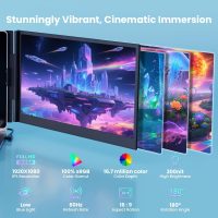 2025 Upgraded 14" Triple Laptop Screen Extender, Ultra-Thin 1080P FHD Displays for Laptop, Ultra-Light Triple Monitor for 13.3-17.3" Laptops, Compatiable with Windows/Mac/Chrome OS and Mobile Devices - Image 3