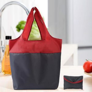 Shopping Bag Reusable Long Handle Grocery Pouch Machine Washable Grocery Bag Foldable Large Shopping Bag