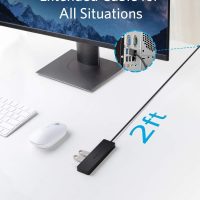 Anker 4-Port USB 3.0 Hub, Ultra-Slim Data USB Hub with 2 ft Extended Cable (Charging Not Supported), for MacBook, Mac Pro, Mac Mini, iMac, Surface Pro, XPS, PC, Flash Drive, Mobile HDD - Image 3