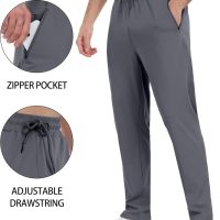 3 Pack Mens Athletic Sweatpants with Zipper Pockets,Workout Gym Joggers Pants for Men Running Jogging Pants - Image 5