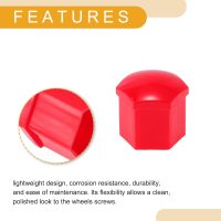 20 Pcs Wheel Lug Nut Bolt with Clip Rims Tire Nut Screws Dust Cap Cover Nut Protection Plastic Green/Red/Yellow/Blue/Purple 21mm - Image 5