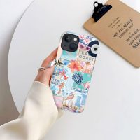 Generic Case Compatible with iPhone 14,Scratch Resistant Hybrid 2-Layer Hard Shell Phone Case,Seashells Beach Summer Jellyfish Collage - Image 7