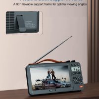 720P 7Inch Screen AM FM Movie Video Radio with Bluetooth Speaker, Rechargeable Digital Shortwave MP3 MP4 Player Radio, Support USB/Micro SD Card, Loud Speaker and Headphone Jack (NO TV) - Image 6
