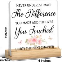 Inspirational Thank You Gifts for Men Women Coworker Leaving Farewell Going Away Gift for Woman Retirement Gift for Woman Enjoy The Next Chapter Acrylic Plaque Sign - Image 2