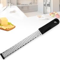 Lemon Zester, Stainless Steel Kitchen Cheese Grater, Ergonomic Soft Black Handle (11 Inch x 1 Inch) - Image 7