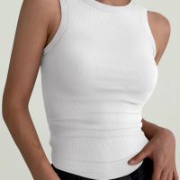 ANRABESS Womens Sleeveless High Neck Tank Tops Fashion Summer Casual Basic Slim Fit Ribbed Racerback Top Shirt Clothes - Image 2
