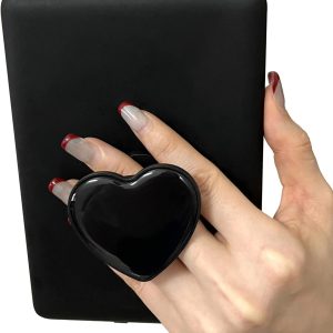 Cute Heart Expandable Collapsible Grip Stand Holder for Kindle eReaders iPhone and Smartphone(Black)