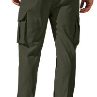 Comdecevis Men's Casual Cargo Pants Workout Joggers Stretch Sweatpants Hiking Drawstring Tactical Pants with Multi Pockets - Image 3