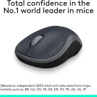 Logitech M185 Wireless Mouse, 2.4GHz with USB Mini Receiver, 12-Month Battery Life, 1000 DPI Optical Tracking, Ambidextrous PC/Mac/Laptop - Swift Grey - Image 2