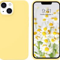 GUAGUA Compatible with iPhone 13 Case 6.1 Inch Liquid Silicone Soft Gel Rubber Slim Thin Microfiber Lining Cushion Texture Cover Shockproof Protective Phone Case for iPhone 13, Yellow - Image 9