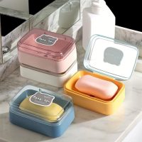 White Soap Dish with Lid - Self Draining Bathroom Organizer, Decorative Pattern, Compact & Stylish - Image 2
