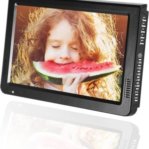 10 inch Portable TV ATSC Digital Television 16:9 TFT LED 1080P HDMI Video Player with USB/TF Card Slot Built in Rechargeable Battery for Home Car Outdoor Travel (01)