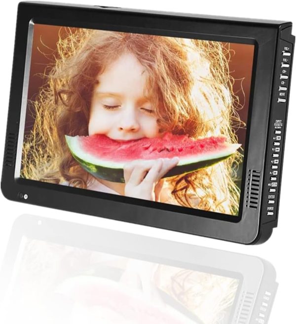 10 inch Portable TV ATSC Digital Television 16:9 TFT LED 1080P HDMI Video Player with USB/TF Card Slot Built in Rechargeable Battery for Home Car Outdoor Travel (01)