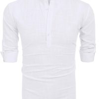 COOFANDY Men's Cotton Linen Henley T-Shirts Long Sleeve Hippie Casual Beach T-Shirts - Image 6