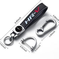 HUIANTS Black Leather Car Keychain Metal Car Keyring Compatible with Honda HR-V Accessories,Keychain Keyring Family Present for HRV Owners(for HRV) - Image 2