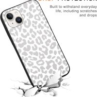 2 Pack Cute Cheetah Print for Apple iPhone 13/14 6.1" Phone Case,Luxury Leopard Pattern Design Cases Soft Silicone Slim TPU Shockproof Protective Bumper Cover for Women Girls-Black & White - Image 5