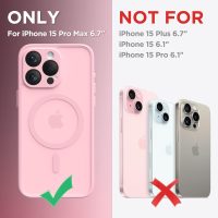 CAPRARO Magnetic for iPhone 15 Pro Max Case, [Compatible with MagSafe] [Full Camera Protection] Shockproof Protective Slim Translucent Matte Phone Case for iPhone 15 Pro Max 6.7'', Peach Pink - Image 2