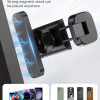 Gym Magnetic Phone Holder, 360 Degree Adjustable Portable Gym Magnetic Phone Holder with Dual-Sided N52 Super Magnets, Compatible with 4-6" Smartphones, Alloy Base and Joint (Black) - Image 3