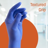 Caring Nitrile Exam Gloves, Blue, Powder-Free, Disposable Gloves for Medical Care, First Aid, Cleaning, Food Prep - Image 2