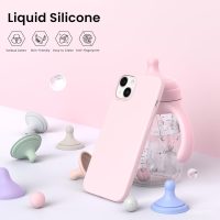 ORNARTO Compatible with iPhone 15 Plus Case 6.7", Slim Liquid Silicone 3 Layers Full Covered Soft Gel Rubber Cover Protective Phone Case with Anti-Scratch Microfiber Lining-Pink - Image 3