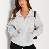 AUTOMET Womens Sweatshirts Half Zip Cropped Pullover Fleece Quarter Zipper Hoodies 2025 Fall Fashion Outfits Clothes - Image 3