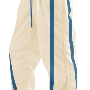 Fisoew Women's Baggy Wide Leg Pants Casual Drawstring Elastic Waisted Contrast Color Workout Y2K Track Pants
