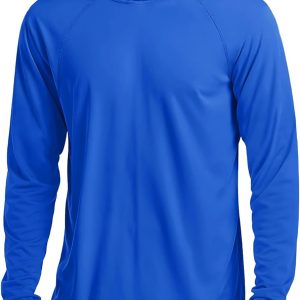 MAGCOMSEN Men's Hooded UPF 50+ Sun Protection T Shirts Long Sleeve Athletic Fishing Shirts Rash Guards