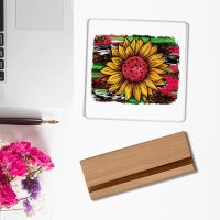 Sunflower Summer Decor Gifts for Women Men Friends Summer Holiday Decor Clear Acrylic Beach Decorations Sign for Home Office Table Mantel Shelf 4 x 4 Inch - Image 5