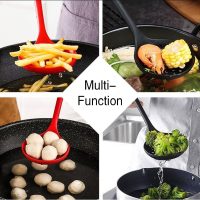 Strainer Spoon, Silicone Slotted Spoon for Cooking, Silicone Strainer Non Stick - Image 3