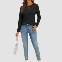ATHMILE Womens Long Sleeve Shirts Basic Tee Fall Trendy Spring Top Business Casual Beach Vacation Workout 2025 Fashion - Image 5