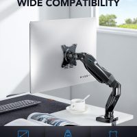 HUANUO Single Monitor Mount, 13 to 32 Inch Gas Monitor Arm, Adjustable Stand, Vesa Mount with Clamp and Grommet Base - Fits 4.4 to 19.8lbs LCD Computer Monitors - Image 2