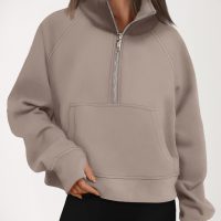 AUTOMET Womens Sweatshirts Half Zip Cropped Pullover Fleece Quarter Zipper Hoodies 2025 Fall Fashion Outfits Clothes - Image 6