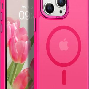 BENTOBEN Magnetic for iPhone 13 Pro Case [Compatible with Magsafe] Translucent Matte 13 Pro Phone Case Slim Thin Shockproof Women Men Girls Boys Protective Cover Cases for iPhone 13 Pro 6.1", Hot Pink