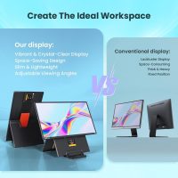 Hyangin 2025 Upgraded 24 Inch Large Portable Monitor for Laptop,1080P FHD 100Hz Portable Screen,120% sRGB IPS Portable Second Monitor with Adjustable Stand for Laptop, MacBook, Phones - Image 2