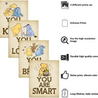 Winnie Wall Art Decor Set of 4 the Pooh Sign You Are Kind Brave Wall Art Posters for Room Nursery (8x10 Unframed) - Image 3